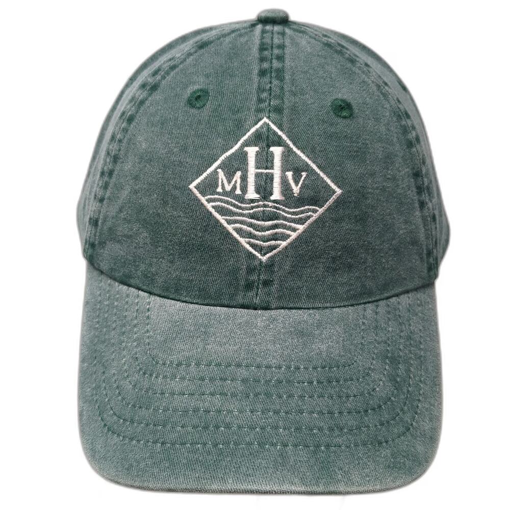 KC Caps Martha's Vineyard MHV Baseball Cap Green One Size Slideback Hat Cotton